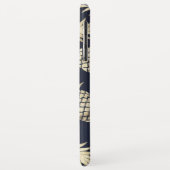 金ゴールド熱帯性パイナップルパターンブルーモノグラム Case-Mate iPhoneケース (裏面/左)