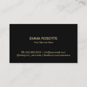 金ゴールド熱帯性パイナップルモダン白黒ストライプ 名刺 (裏面)