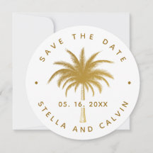 金ゴールド熱帯性ヤシの木の結婚写真