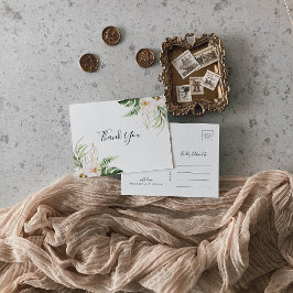 金ゴールド熱帯紅葉フローラサンキューハガキ ポストカード