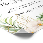 金ゴールド熱帯紅葉共有ラブハッシュタグサイン ポスター (角)