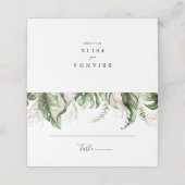 金ゴールド熱帯結婚緑座席表 プレイスカード (外部開封)