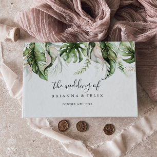 金ゴールド熱帯結婚緑 ゲストブック