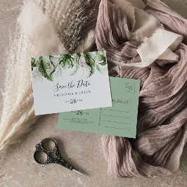 金ゴールド熱帯緑の水平保存日 ポストカード