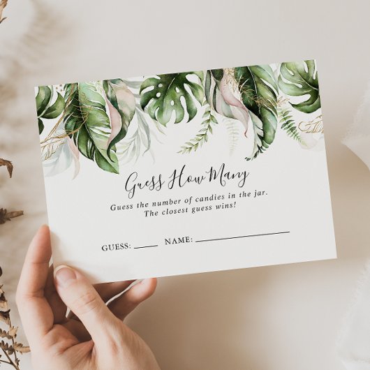 金ゴールド熱帯緑はゲームカードの数を推測 名刺