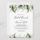 金ゴールド熱帯緑ブライダルブランチブライダルシャワー 招待状 (正面)