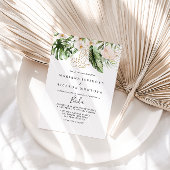 金ゴールド熱帯葉スペインの結婚フローラ 招待状