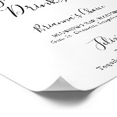 金ゴールド熱帯葉フローラシグネチャードリンクサイン ポスター (角)