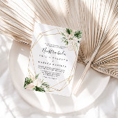 金ゴールド熱帯葉フローラヌエストラボダ結婚ズ 招待状