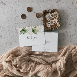 金ゴールド熱帯葉フローラフラット結婚ズ サンキューカード