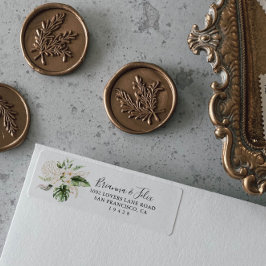 金ゴールド熱帯葉フローラ差出人住所 ラベル