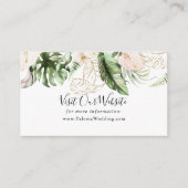 金ゴールド熱帯葉フローラ結婚のウェブサイト エンクロージャーカード (正面)