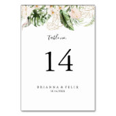 金ゴールド熱帯葉結婚フローラ テーブルナンバー (正面)