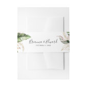 金ゴールド熱帯葉結婚フローラ 招待状ベリーバンド (正面例)