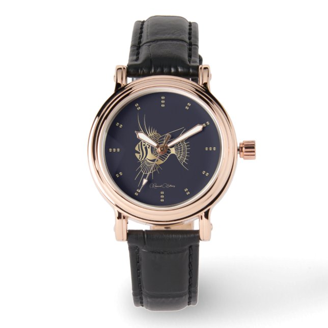 金ゴールド熱帯魚 腕時計 (正面)