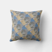 金ゴールド熱狂するのキルトnティール(緑がかった色) クッション (裏面)