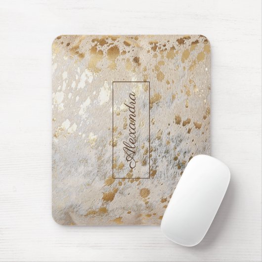 金ゴールド牛革パーソナライズされたプリント金属マウスパッド マウスパッド (マウス)