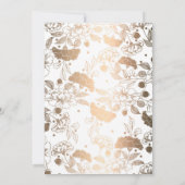 金ゴールド牡丹フローラリースエレガントリハーサルディナー 招待状 (裏面)