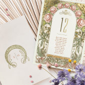 金ゴールド牡丹ヴィンテージウェディングテーブル番号 箔招待状