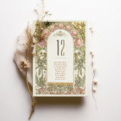 金ゴールド牡丹ヴィンテージウェディングテーブル番号 箔招待状