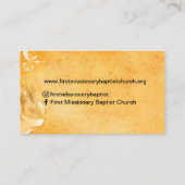 金ゴールド牧師またはDeacon写真教会の名刺 名刺 (裏面)