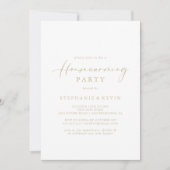 金ゴールド牧歌的な書道引っ越し祝いパーティーパーティー 招待状 (正面)