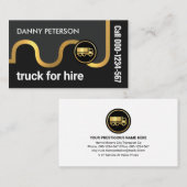 金ゴールド物流道路地図トラック運転手 名刺 (正面/裏面)