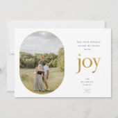 金ゴールド独身のJoy写真クリスマスカード (正面)