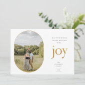 金ゴールド独身のJoy写真クリスマスカード (スタンド正面)