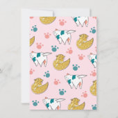 金ゴールド猫の誕生日会への招待 招待状 (裏面)