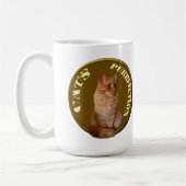 金ゴールド猫コインにジンジャー猫と コーヒーマグカップ (左)