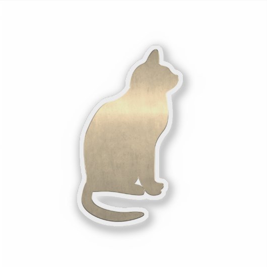 金ゴールド猫 シール (正面)
