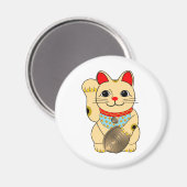 金ゴールド猫 マグネット (正面/裏面)