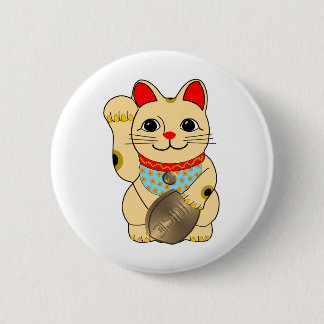 金ゴールド猫 缶バッジ