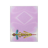 金ゴールド獣医シンボル、ピンク薄紫 ノートパッド (回転)