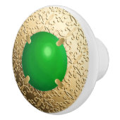 金ゴールド玉石フェイクのダマスク セラミックノブ (右)