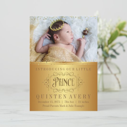 金ゴールド王子の出産のお知らせ 案内状 (スタンド正面)