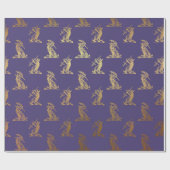 金ゴールド王室のかなり剣パープルプラム紋章 ラッピングペーパー (フラット)