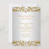 金ゴールド王室のオンホワイトパールエレガントバースデーパーティー 招待状 (裏面)