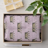 金ゴールド王室のクラウンパターンピンクリネンプリンセスシック 薄葉紙 (ギフト)