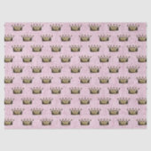 金ゴールド王室のクラウンパターンピンクリネンプリンセスシック 薄葉紙 (正面)