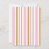 金ゴールド王室のクラウンピンクストライプのパーティーRSVPカード 招待状 (裏面)