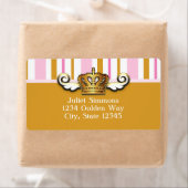 金ゴールド王室のクラウンピンクプリンセスパーティーシール ラベル (インサイチュ)