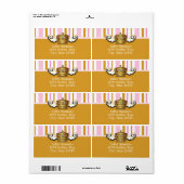 金ゴールド王室のクラウンピンクプリンセスパーティーシール ラベル (フルシート)