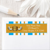 金ゴールド王室のクラウン&ブループリンスパーティー住所 シール (インサイチュ)