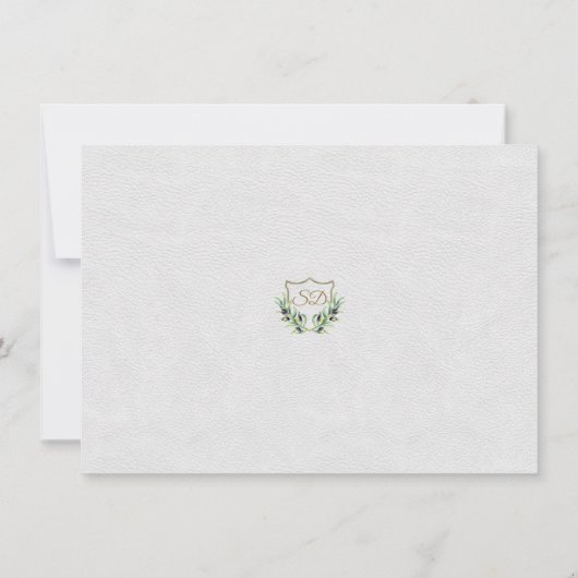 金ゴールド王室のクレスト緑化保存日 セーブザデート (裏面)