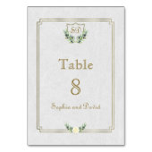 金ゴールド王室のクレスト緑豊かな表の番号 テーブルナンバー (正面)