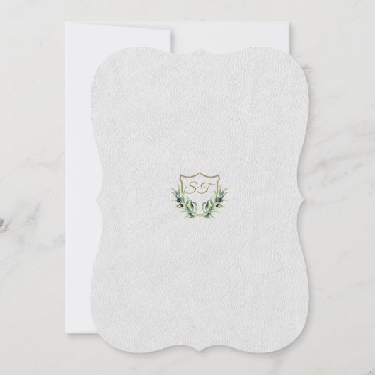 金ゴールド王室のクレスト緑豊かな50th誕生日パーティー 招待状 (裏面)