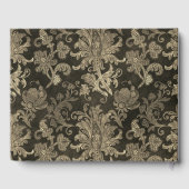 金ゴールド王室のダマスクウェディングゲストブック ゲストブック (裏面)