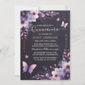 金ゴールド王室のティアラ薄紫ライトパープルキンセアニェラ 招待状 (正面)